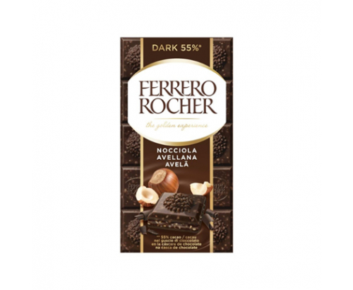 Шоколад Фереро Роше 90г Тъмен с лешник