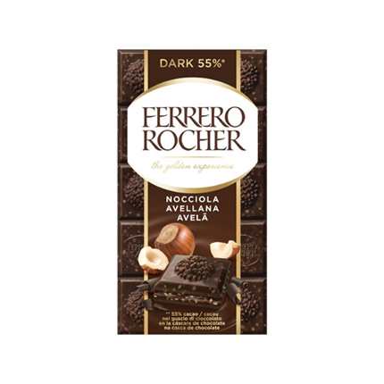 Шоколад Фереро Роше 90г Тъмен с лешник