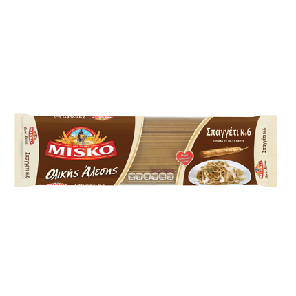 Спагети Миско 500г №6 Пълнозърнести Спагети Миско 500г №6 Пълнозърнести