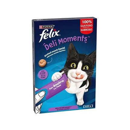 Лакомство за котки Феликс Дейли Моментс 4х10г С патешко