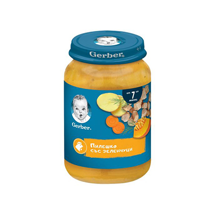 Пюре Гербер 190г Супа пилешко и зеленчуци Пюре Гербер 190г Супа пилешко и зеленчуци