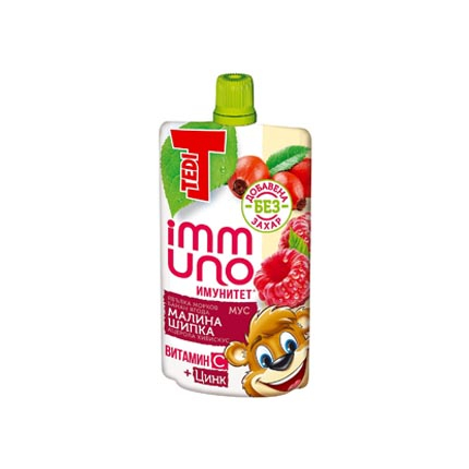 Плодов мус Теди Имуно 100г Малина и шипка Плодов мус Теди Имуно 100г Малина и шипка