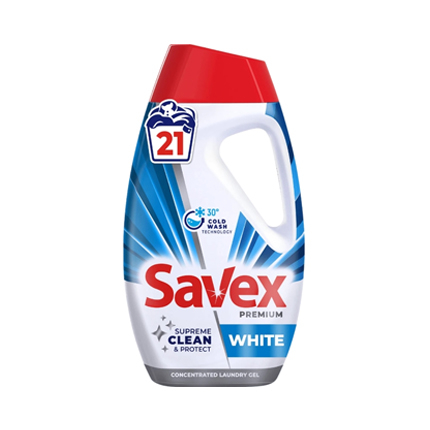 Гел за пране Савекс Премиум 945мл За бяло Гел за пране Савекс Премиум 945мл За бяло