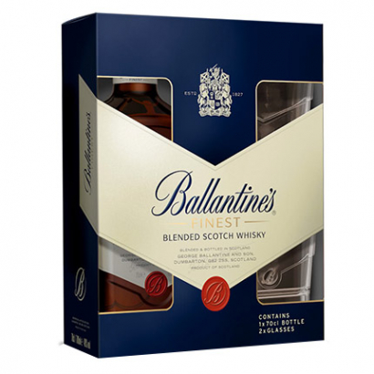 Уиски Балантайнс 700мл + 2 чаши