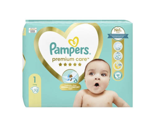 Бебешки пелени Памперс Премиум Кеър 72бр 2-5кг Бебешки пелени Памперс Премиум Кеър 72бр 2-5кг