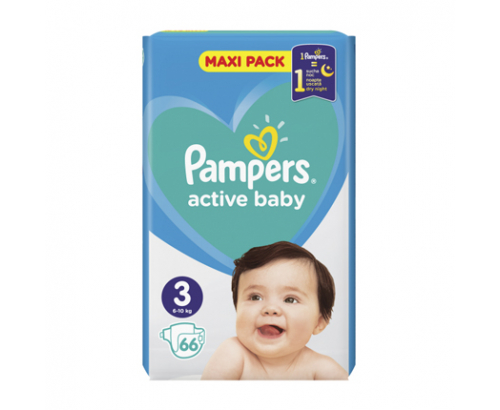 Бебешки пелени Памперс 66бр Актив бейби Бебешки пелени Памперс 66бр Актив бейби