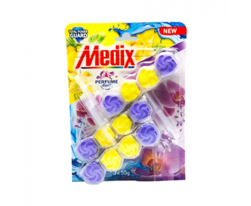 Ароматизатор за тоалетна Медикс 3х55г Екзотични плодове и дива орхидея Ароматизатор за тоалетна Медикс 3х55г Екзотични плодове и дива орхидея