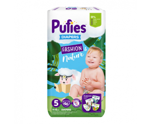 Бебешки гащички Пуфис Нейчър Джуниър 46бр 11-16кг Бебешки гащички Пуфис Нейчър Джуниър 46бр 11-16кг