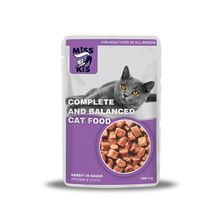 Храна за котки Мис Кис 100г Пауч Заешко месо