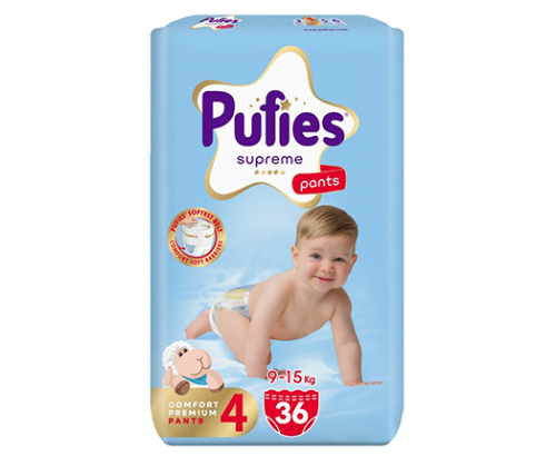 Бебешки гащички Пуфис Макси 36бр 9-15кг Бебешки гащички Пуфис Макси 36бр 9-15кг