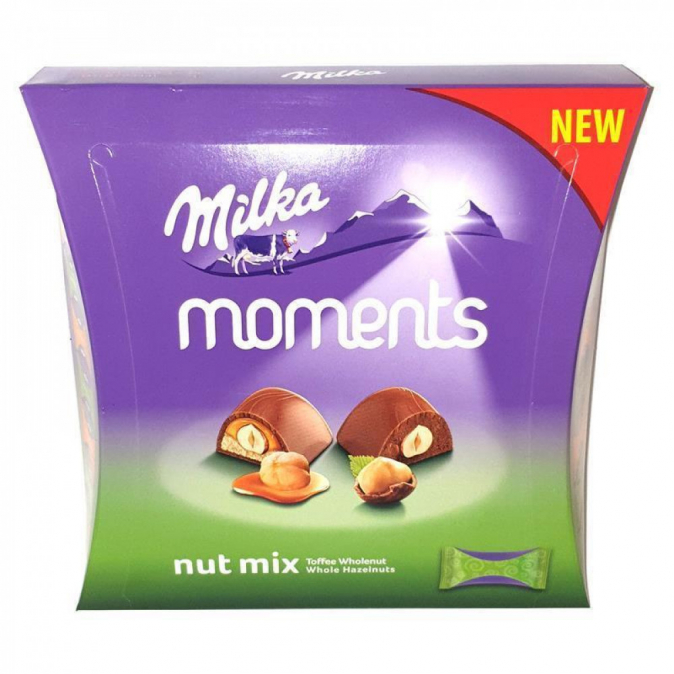 Шоколадови бонбони Милка Моментс 169г Ядки микс