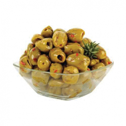 Зелени маслини на грил с билки