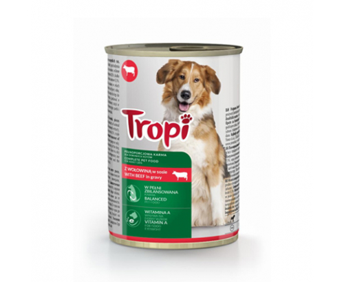 Храна за кучета Тропи 415г Консерва с говеждо Храна за кучета Тропи 415г Консерва с говеждо