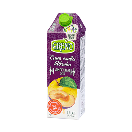 Грено 1,5л 100% Синя слива и ябълка Грено 1,5л 100% Синя слива и ябълка