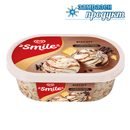 Сладолед Смайл 900мл Бисквитка