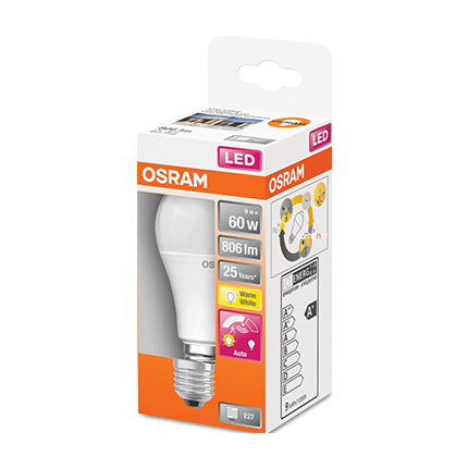 Лед крушка Осрам със сензор за движение 9W/827