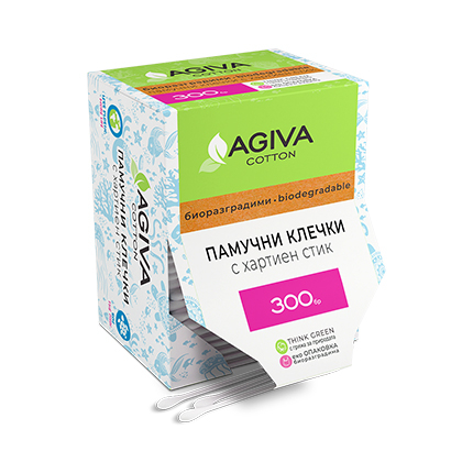 Клечки за уши Агива 300бр Биоразградими