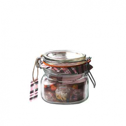 Буркан 500мл Квадратен с клипс