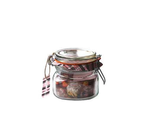 Буркан 500мл Квадратен с клипс Буркан 500мл Квадратен с клипс