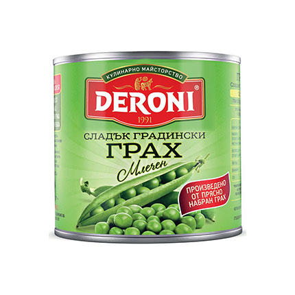 Сладък градински млечен грах Дерони 400г
