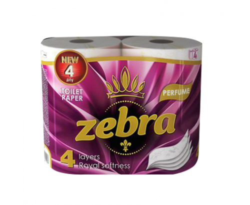 Тоалетна хартия Зебра 4бр Парфюм Тоалетна хартия Зебра 4бр Парфюм