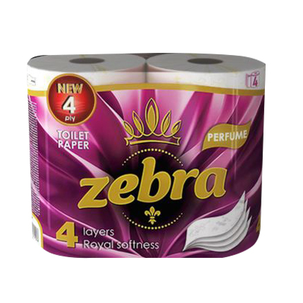 Тоалетна хартия Зебра 4бр Парфюм Тоалетна хартия Зебра 4бр Парфюм