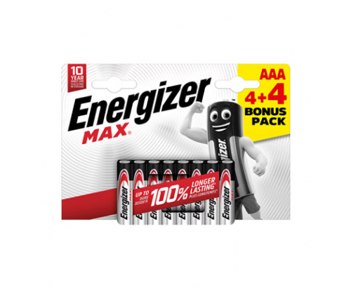 Батерии Енерджайзер 4+4 ААА алкални макс Батерии Енерджайзер 4+4 ААА алкални макс