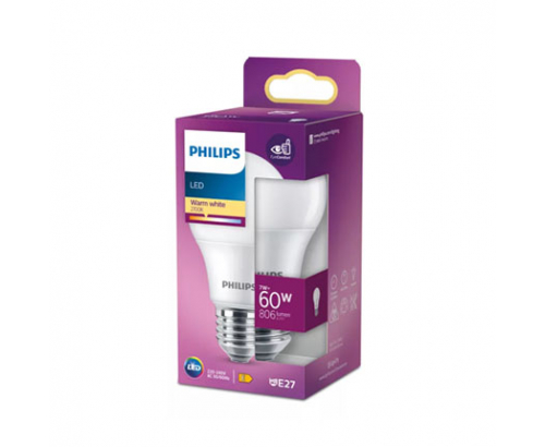 Лед крушка Филипс 7W=60W E27 2700К Лед крушка Филипс 7W=60W E27 2700К