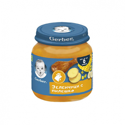 Пюре Гербер 125г Зеленчуци с пилешко