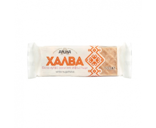 Халва Арина 150г Бяла нуга с ванилия и фъстъци Халва Арина 150г Бяла нуга с ванилия и фъстъци