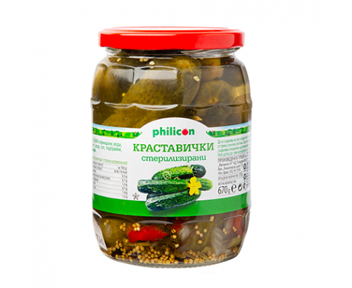Кисели краставички Филикон 680г Кисели краставички Филикон 680г