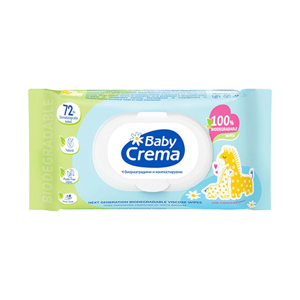 Влажни кърпи Бейби Крема 72бр С лайка биоразградими Влажни кърпи Бейби Крема 72бр С лайка биоразградими