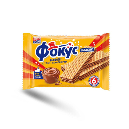 Вафли Фокус 6бр С течен какаов крем