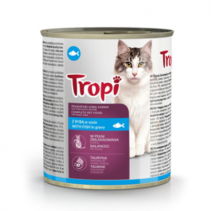 Храна за котки Тропи 830г Консерва Риба