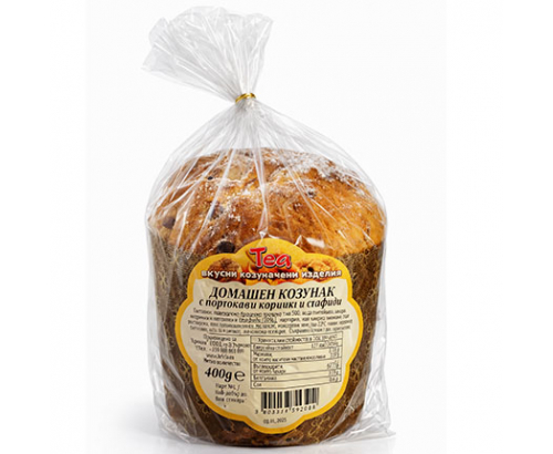 Домашен козунак Теа 400г Със стафиди и портокалови корички Домашен козунак Теа 400г Със стафиди и портокалови корички