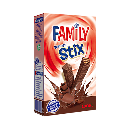Мини вафли Фамилия Стикс 155г какао