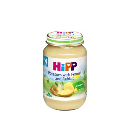 Био пюре Хип 190г Картоф, копър и заешко месо