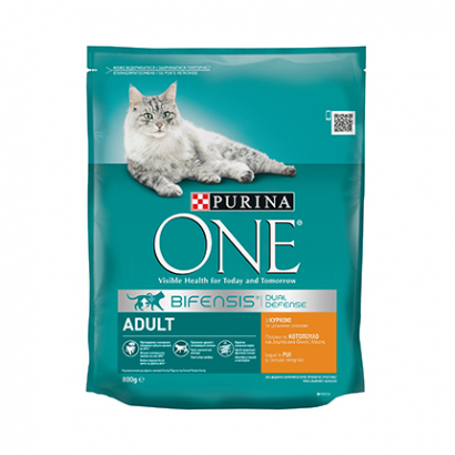 Храна за котки Пюрина Адълт 800г Пиле и пащърнак