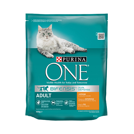 Храна за котки Пюрина Адълт 800г Пиле и пащърнак