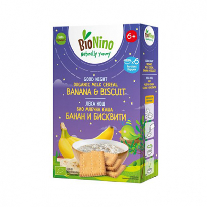 Био млечна каша Бионино Лека нощ 200г 6М+ Банан и бисквити