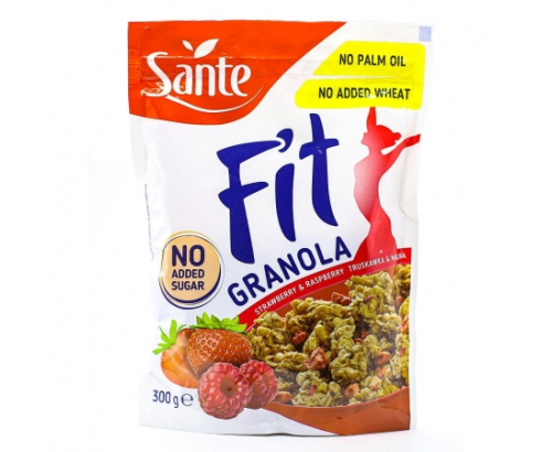 Мюсли Санте Фит 300г Гранола ягоди и малини Мюсли Санте Фит 300г Гранола ягоди и малини
