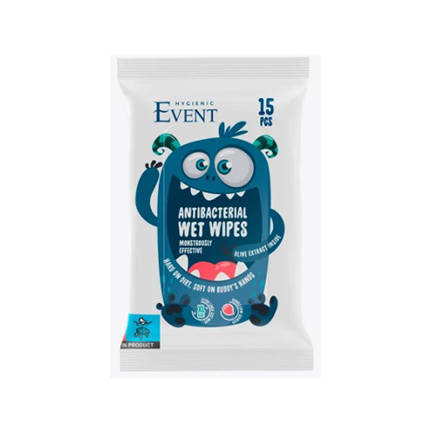Антибактериални влажни кърпи Евент 15бр ХL С екстракт от маслина Антибактериални влажни кърпи Евент 15бр ХL С екстракт от маслина