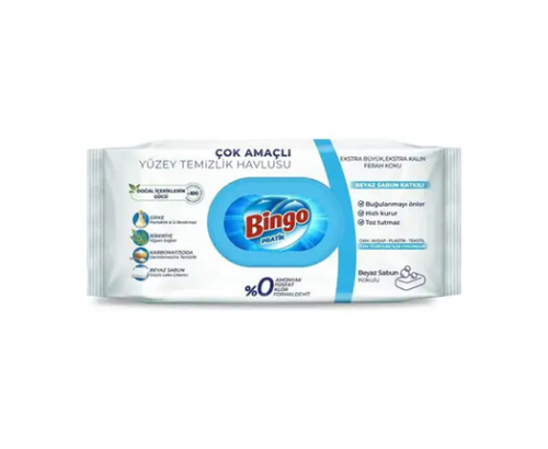 Влажни кърпи за почистване Бинго 96бр Сапун Влажни кърпи за почистване Бинго 96бр Сапун