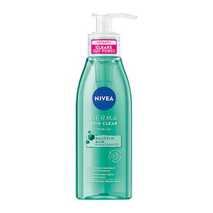 Измиващ гел Нивеа Дерма Скин Клиър 150мл Със салицилова киселина и ниацинамид Измиващ гел Нивеа Дерма Скин Клиър 150мл Със салицилова киселина и ниацинамид