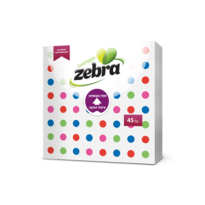 Салфетки Зебра 45бр Точки