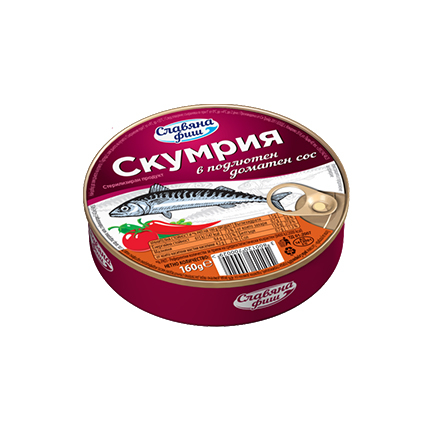Скумрия Славяна Фиш 160г Подлютен доматен сос