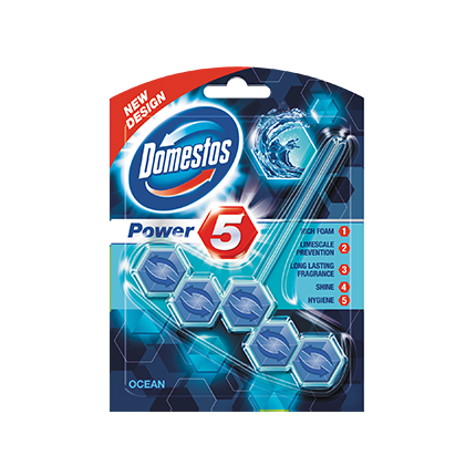 Ароматизатор за тоалетна Доместос 50г Пауър 5 Океан