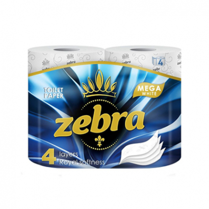 Тоалетна хартия Зебра Уайт 4бр