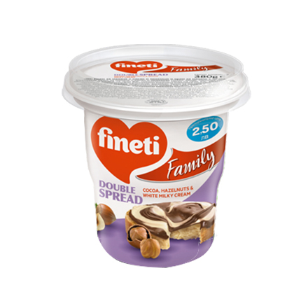 Какаов крем с лешници Финети 380г Двуцветен