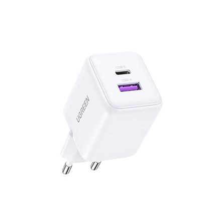Зарядно Югрийн X516, 1хUSB-C + 1хUSB-A, 30W Мини бяло Зарядно Югрийн X516, 1хUSB-C + 1хUSB-A, 30W Мини бяло